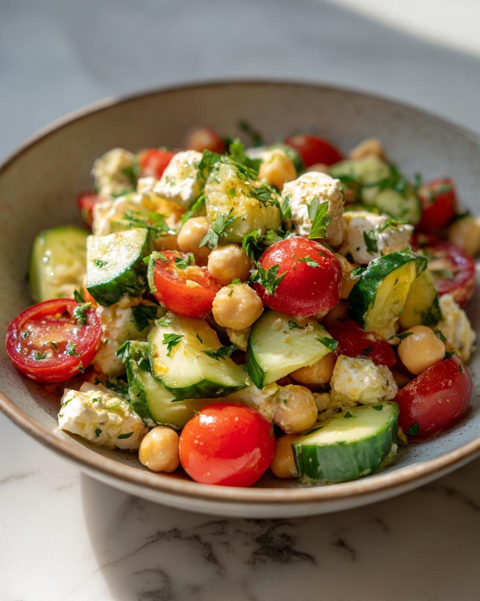 Cottage Cheese and Chickpeas Salad - detail 1