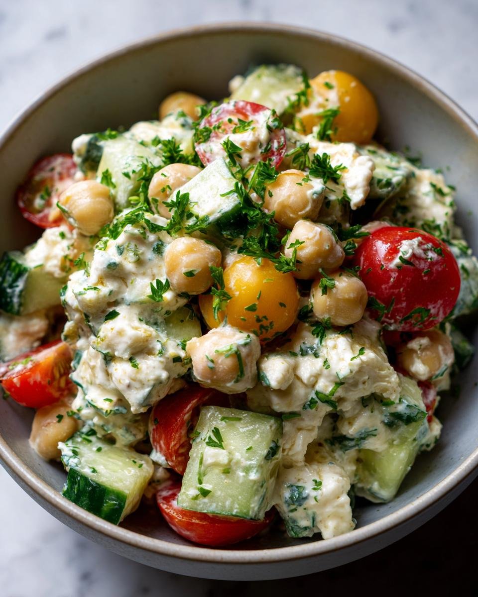 Cottage Cheese and Chickpeas Salad - detail 2
