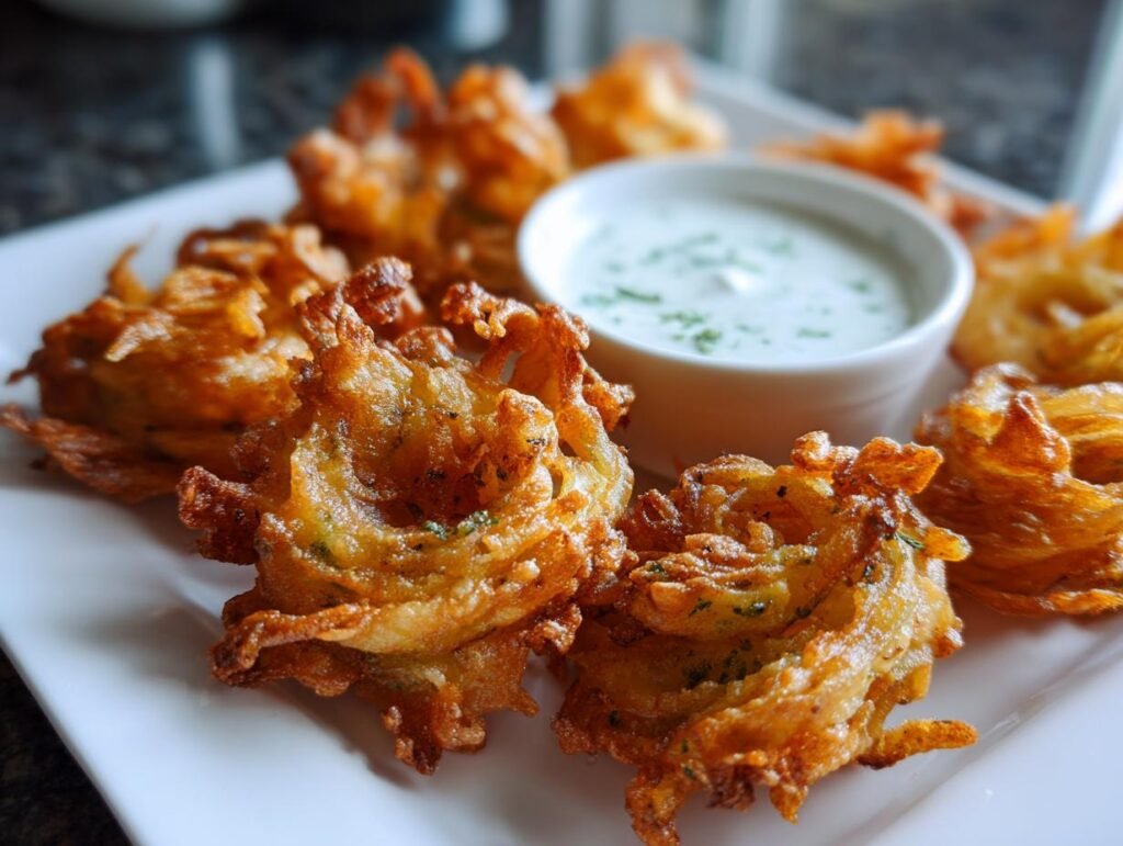 Crispy Mini Bloomin’ Onions with Buttermilk Ranch