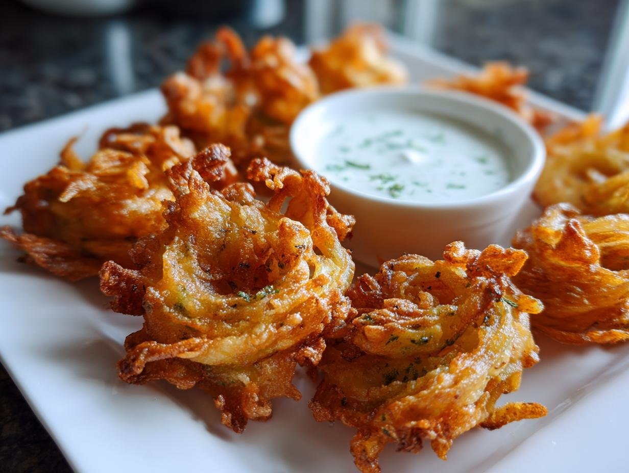 Crispy Mini Bloomin’ Onions with Buttermilk Ranch