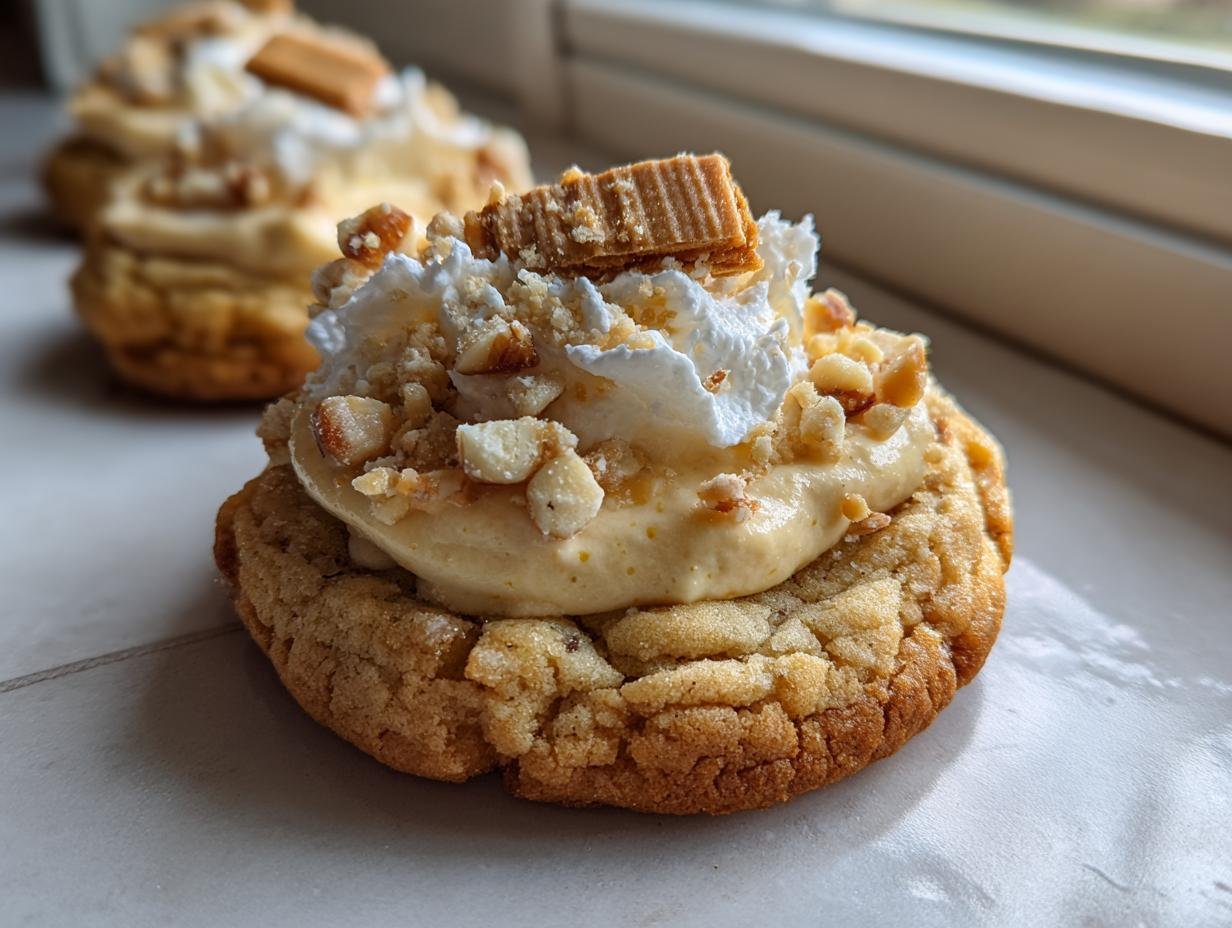 Crumbl banana cream pie cookies