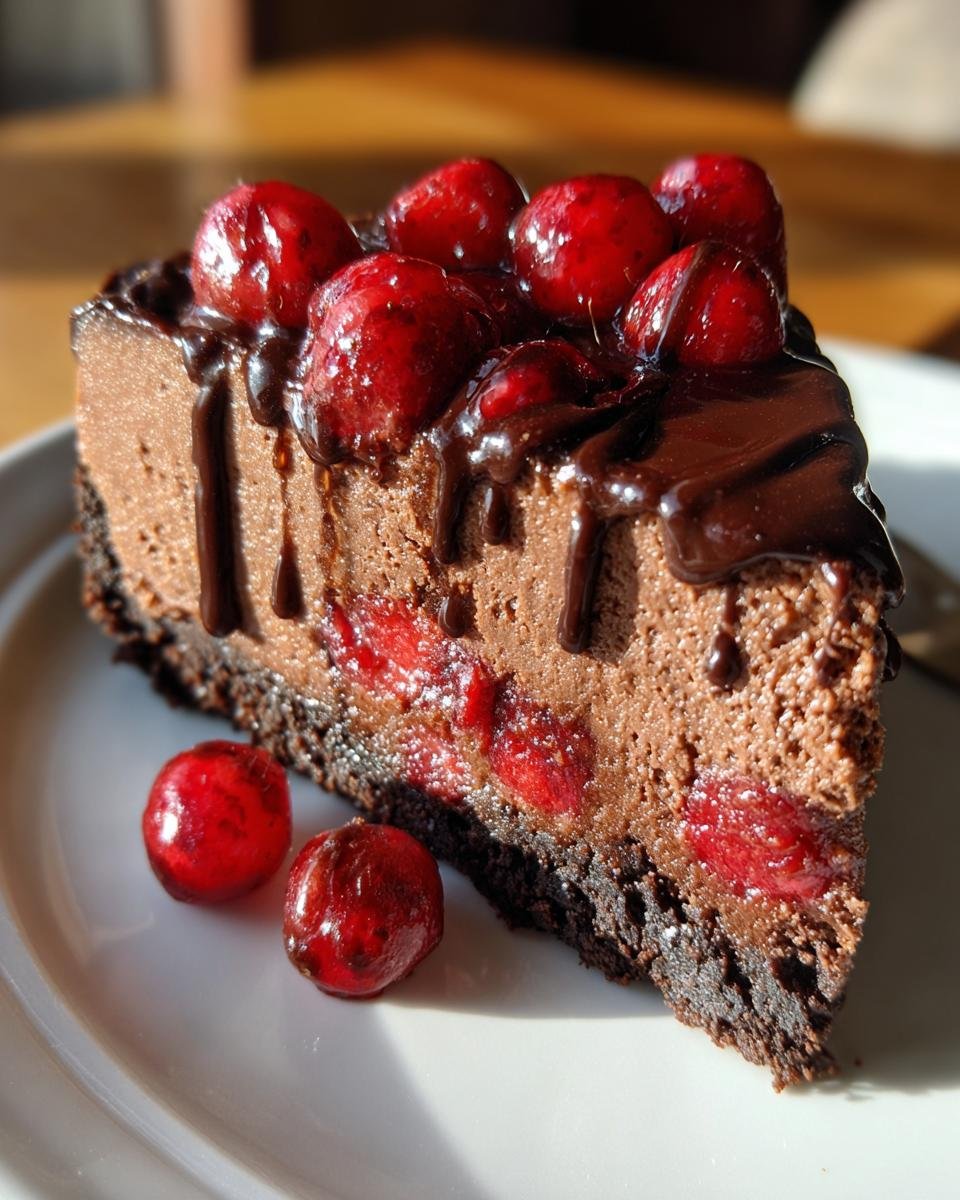 Dark Chocolate Raspberry Cheesecake - detail 1