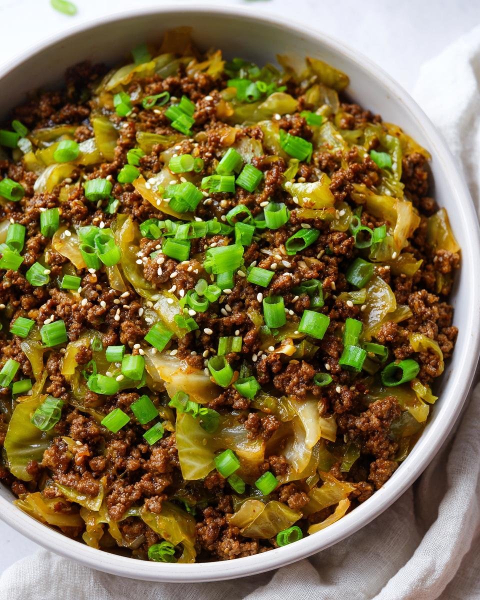 Easy Chinese Ground Beef and Cabbage Stir Fry Recipe - detail 1