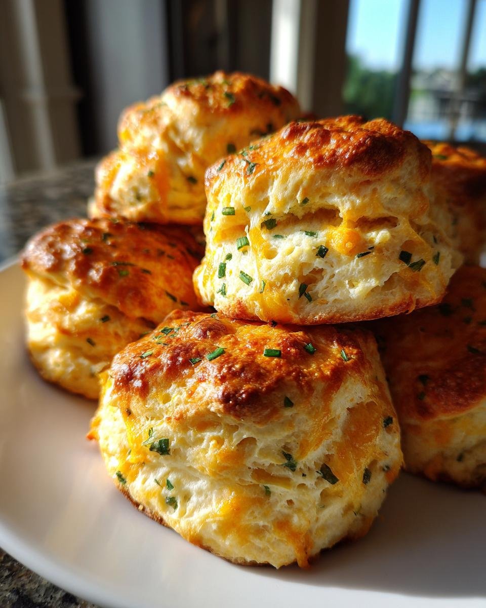 Easy Sourdough Garlic Cheese Chive Biscuits - detail 1