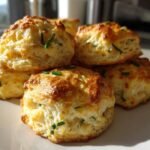 Easy Sourdough Garlic Cheese Chive Biscuits