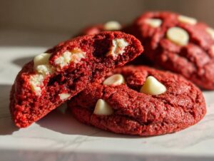 Easy Sourdough Red Velvet Cookies