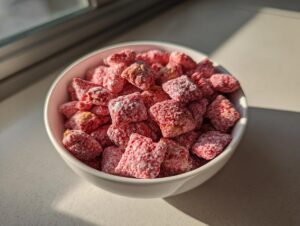 Easy Strawberry Shortcake Puppy Chow