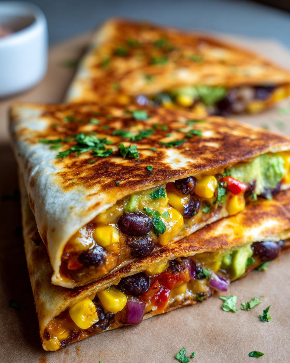 Easy Vegan Quesadillas with Black Beans and Avocado - detail 1