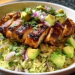 Honey Lime Chicken & Avocado Rice Stack