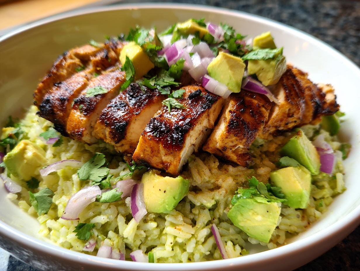Honey Lime Chicken & Avocado Rice Stack