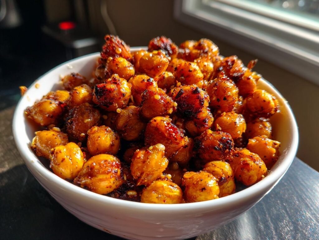 Honey Mustard Roasted Chickpeas