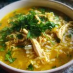 Lemon Ginger Turmeric Chicken and Rice Soup