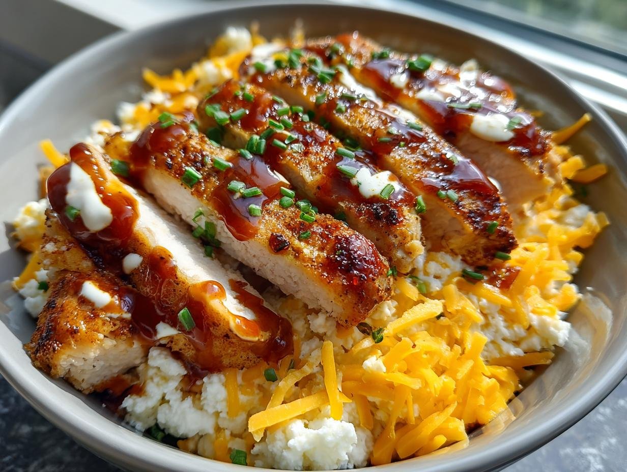 Macro Friendly BBQ Ranch Chicken Bowl with 42g of Protein