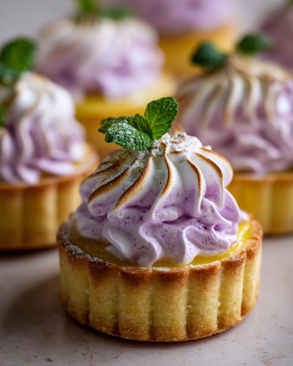 Mini Lemon Tart with Lilac Meringue - detail 1