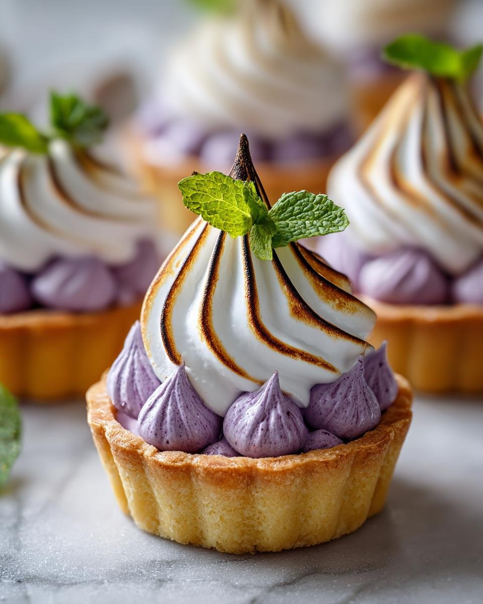 Mini Lemon Tart with Lilac Meringue - detail 2