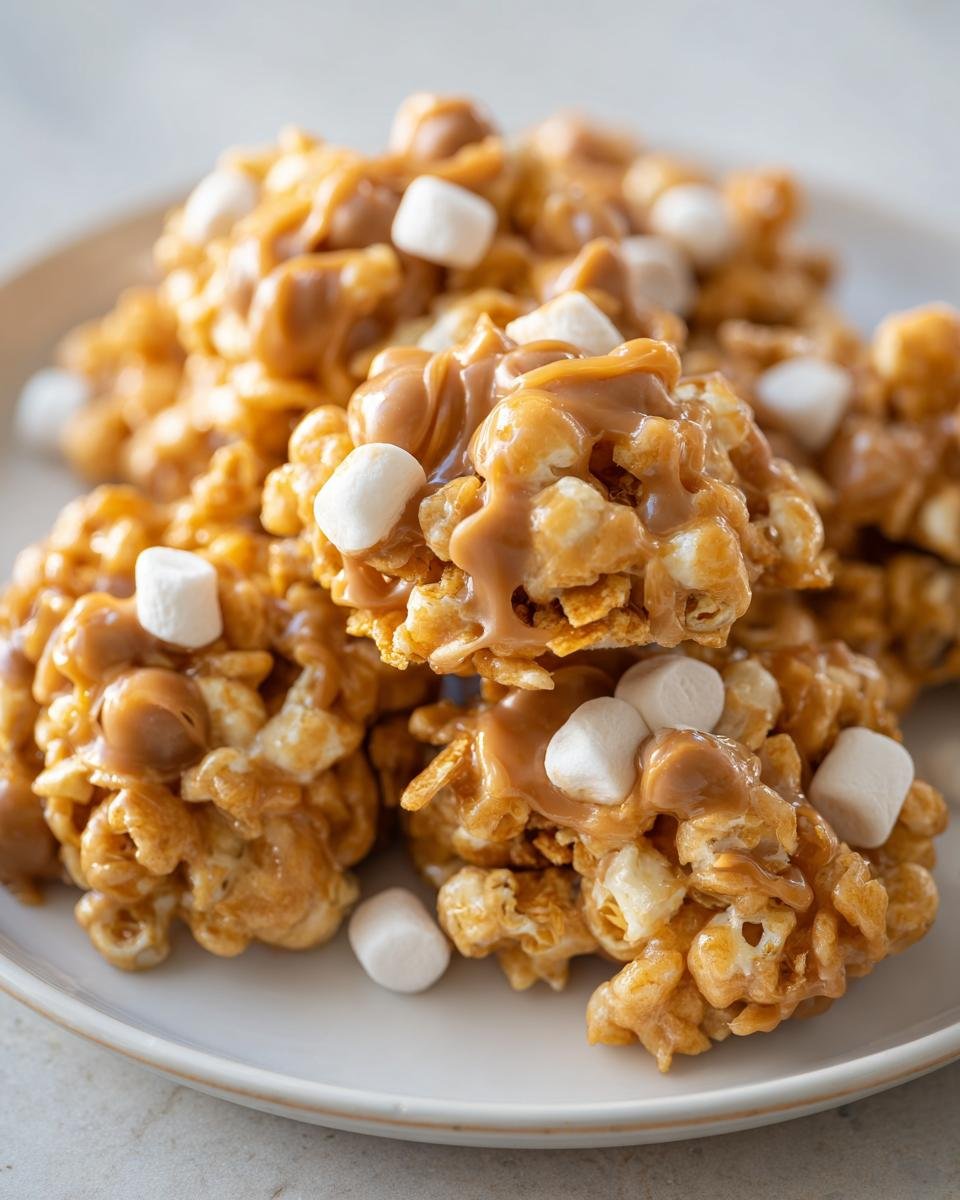 No bake peanut butter Cornflake cookies with marshmallows - detail 1