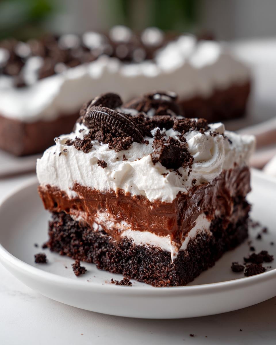 Oreo Cookie Poke Cake - detail 2