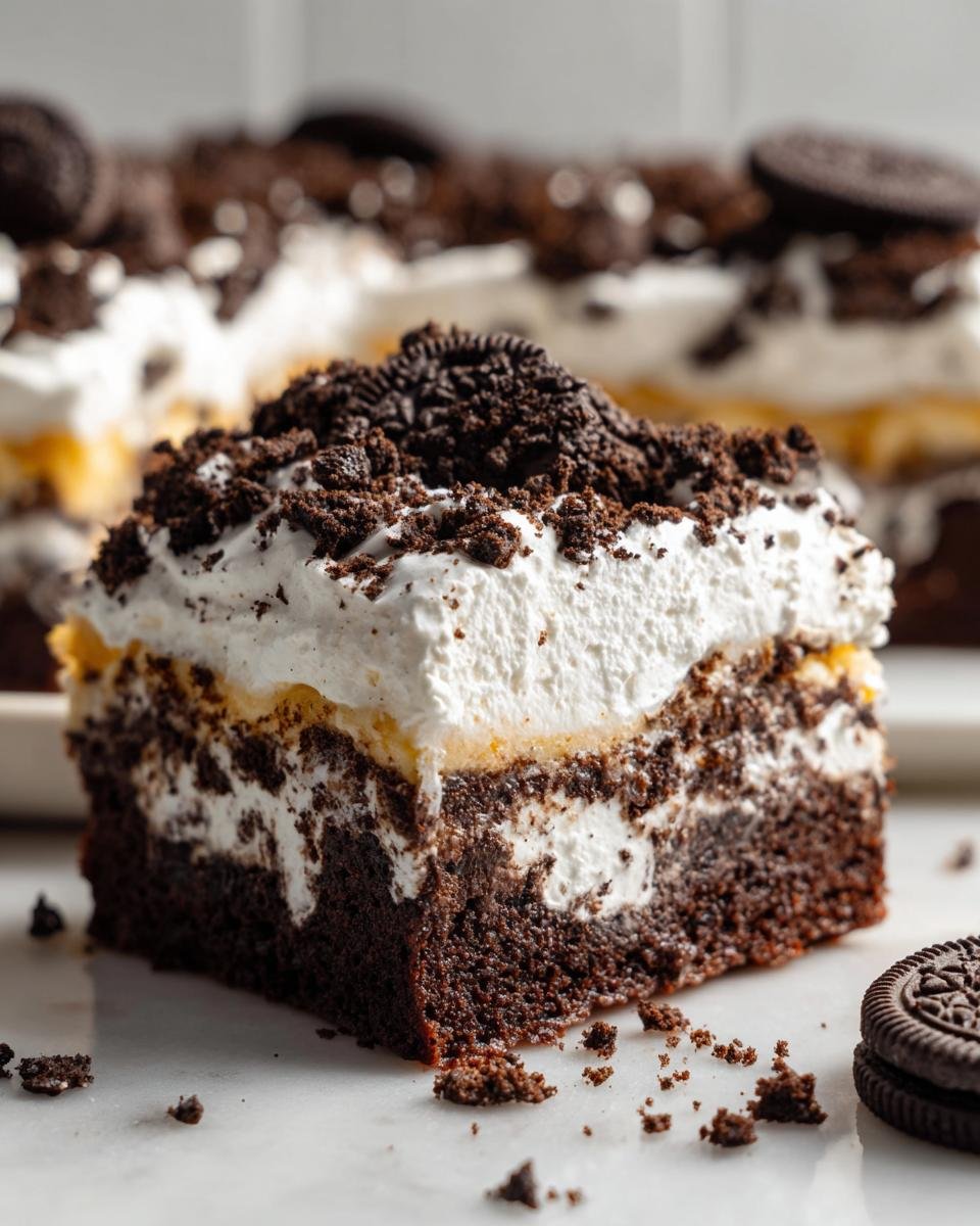 Oreo Cookie Poke Cake - detail 2