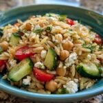 Orzo Salad with Chickpeas, Cucumbers, Lemon, Dill, & Feta