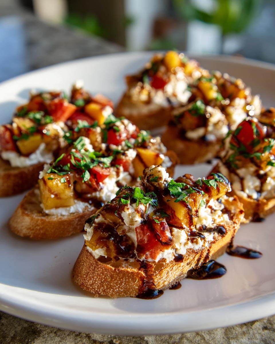 Quick Peach Bruschetta with Whipped Ricotta - detail 2