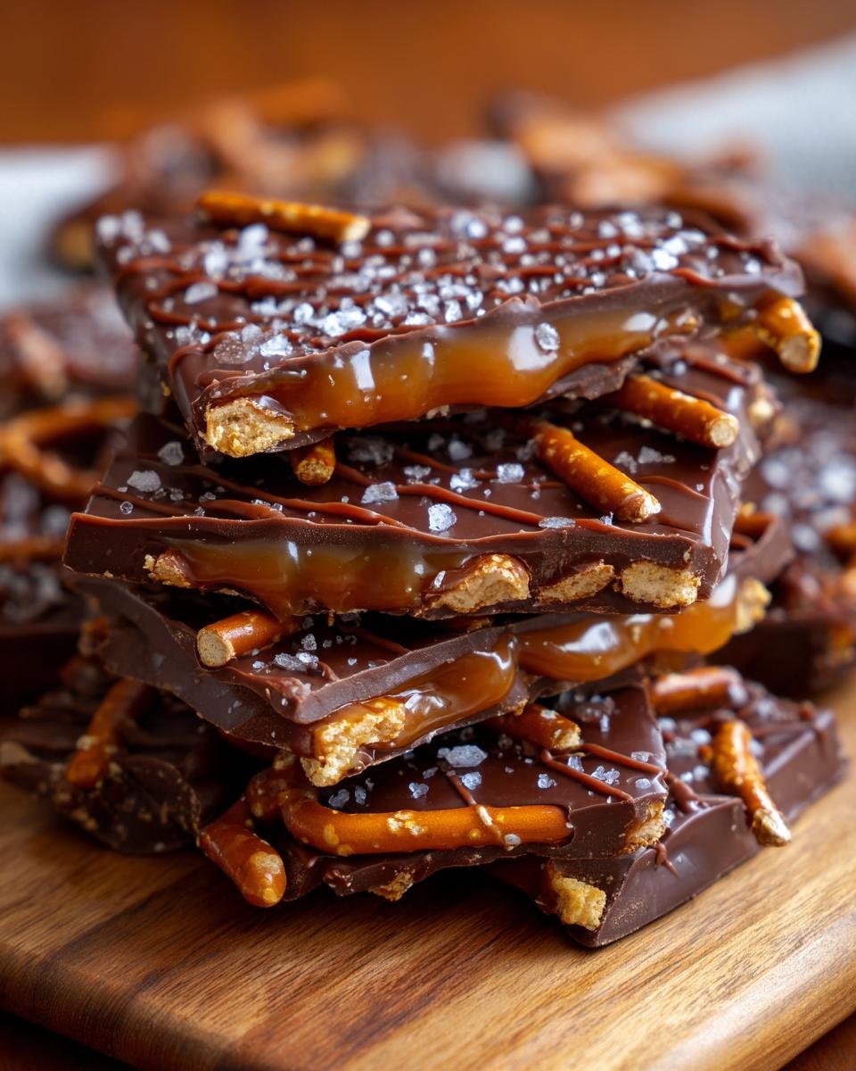 Salted caramel pretzel bark - detail 2