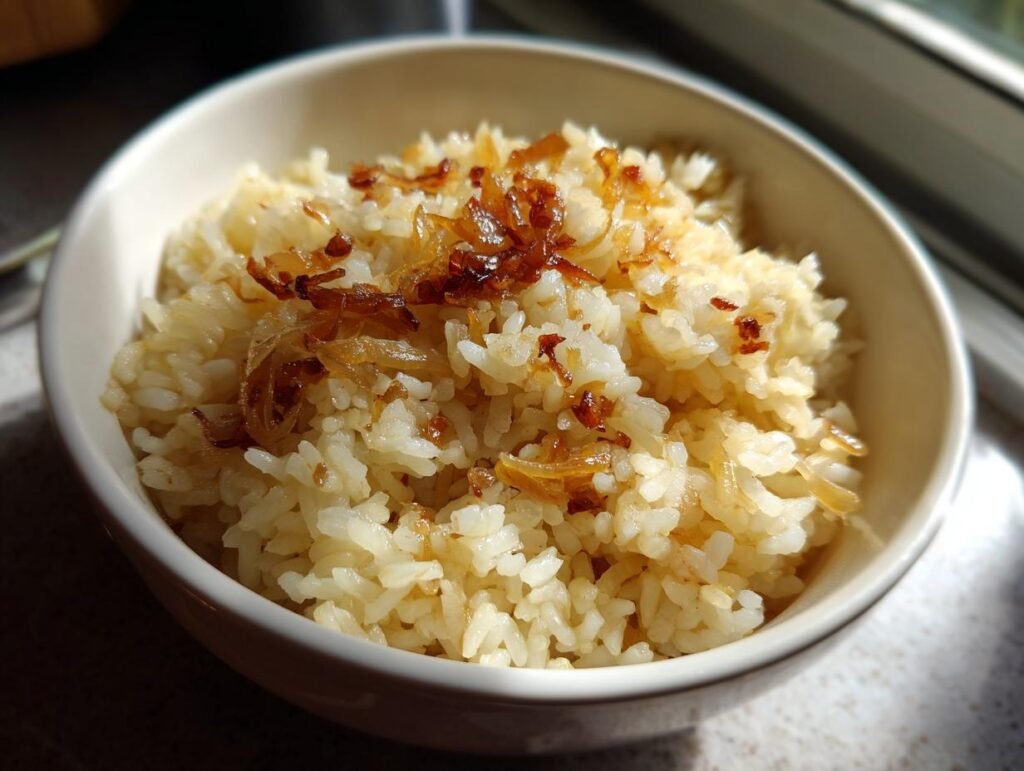 Savory Golden Onion Butter Jasmine Rice