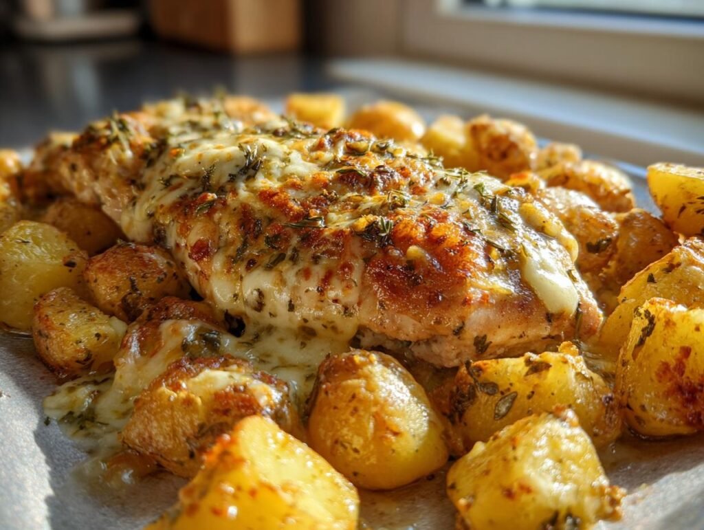 Slow Cooker Garlic Parmesan Chicken and Potatoes