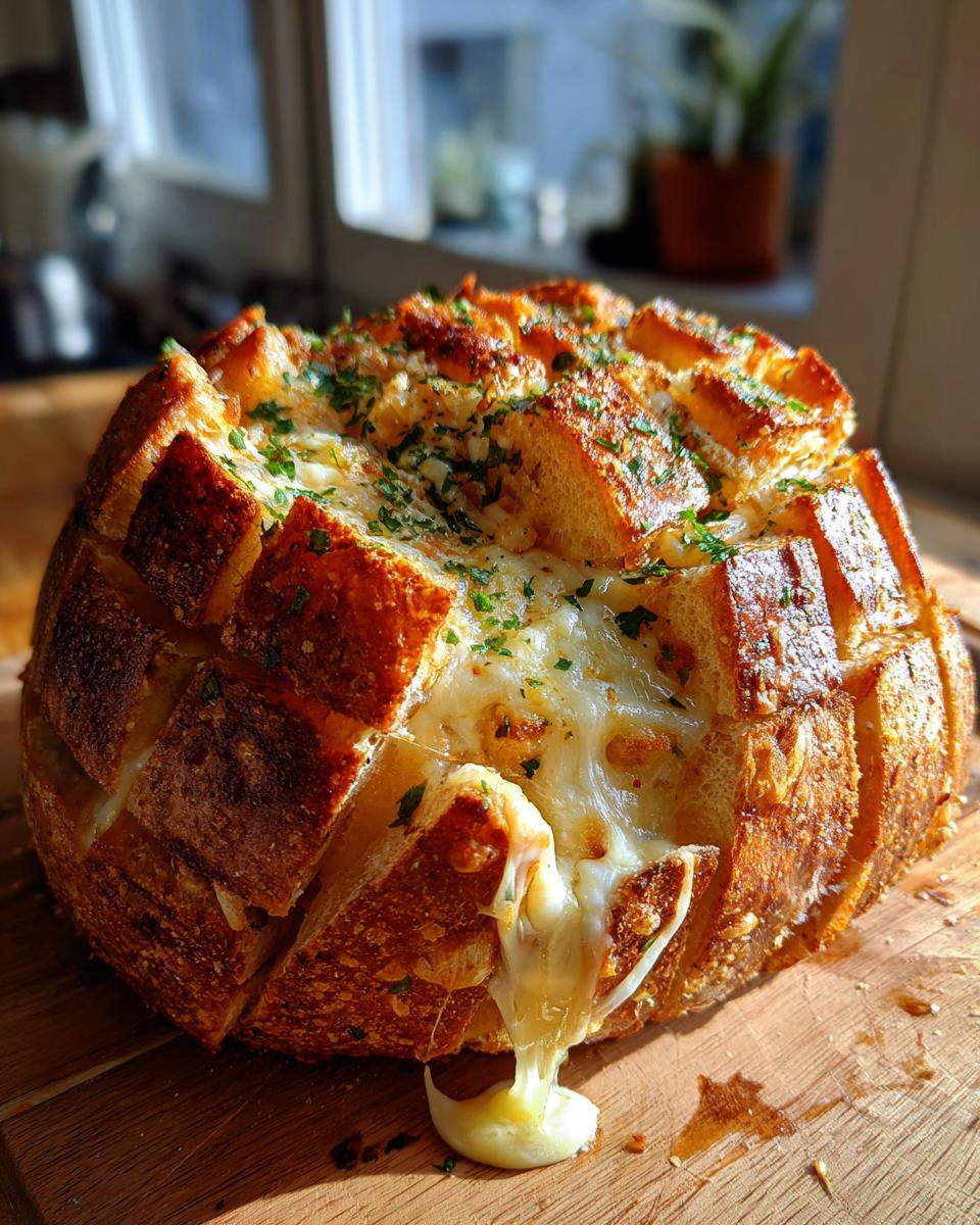 Sourdough Cheese and Garlic Pull-Apart Bread - detail 1