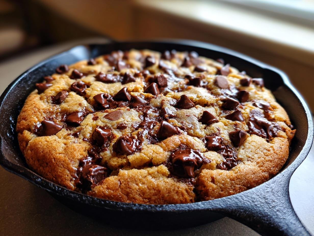 Sourdough Chocolate Chip Skillet Cookie