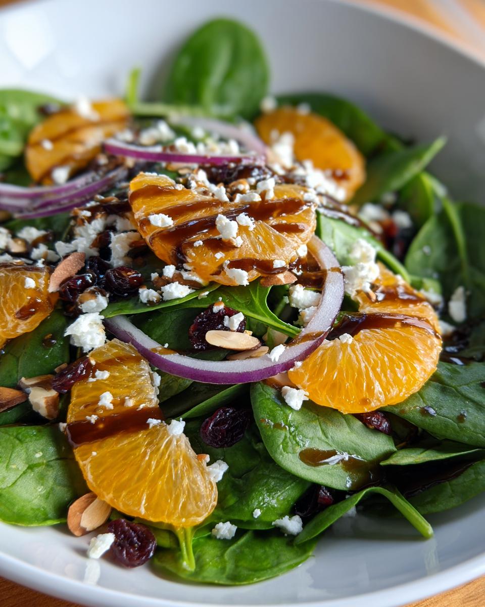 Spinach Mandarin Salad with Honey Balsamic Dressing - detail 1