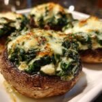 Spinach and Cheese Stuffed Portobello Mushroom