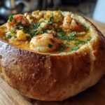 Stuffed Seafood Soup Bread Bowl
