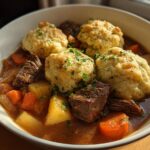 Tasty Beef Stew and Dumplings