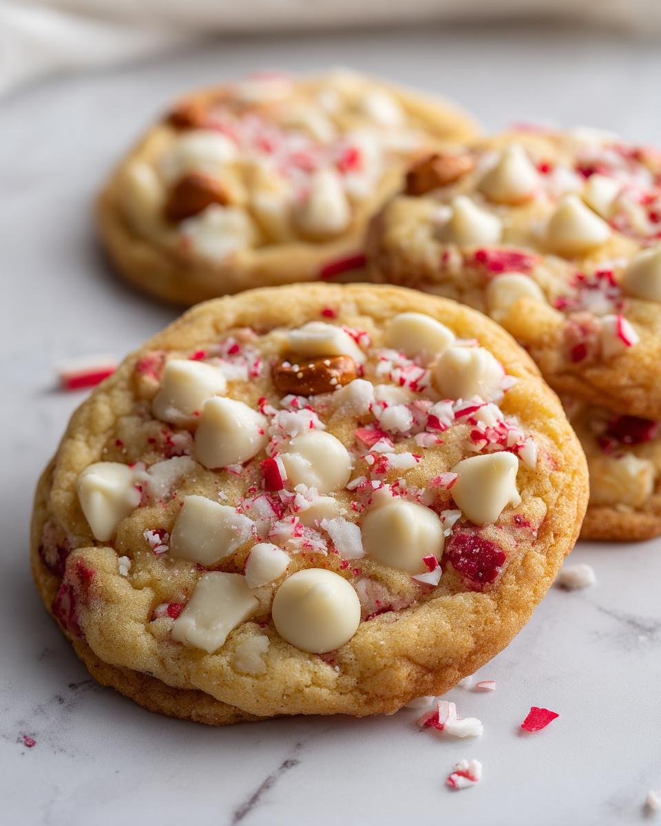 White Chocolate Peppermint Pretzel Cookies - detail 1