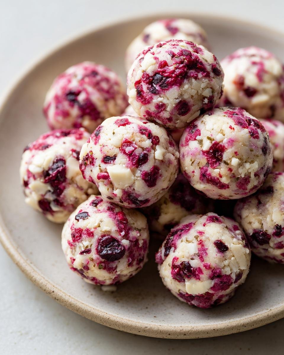 White Chocolate Raspberry Energy Balls - detail 1