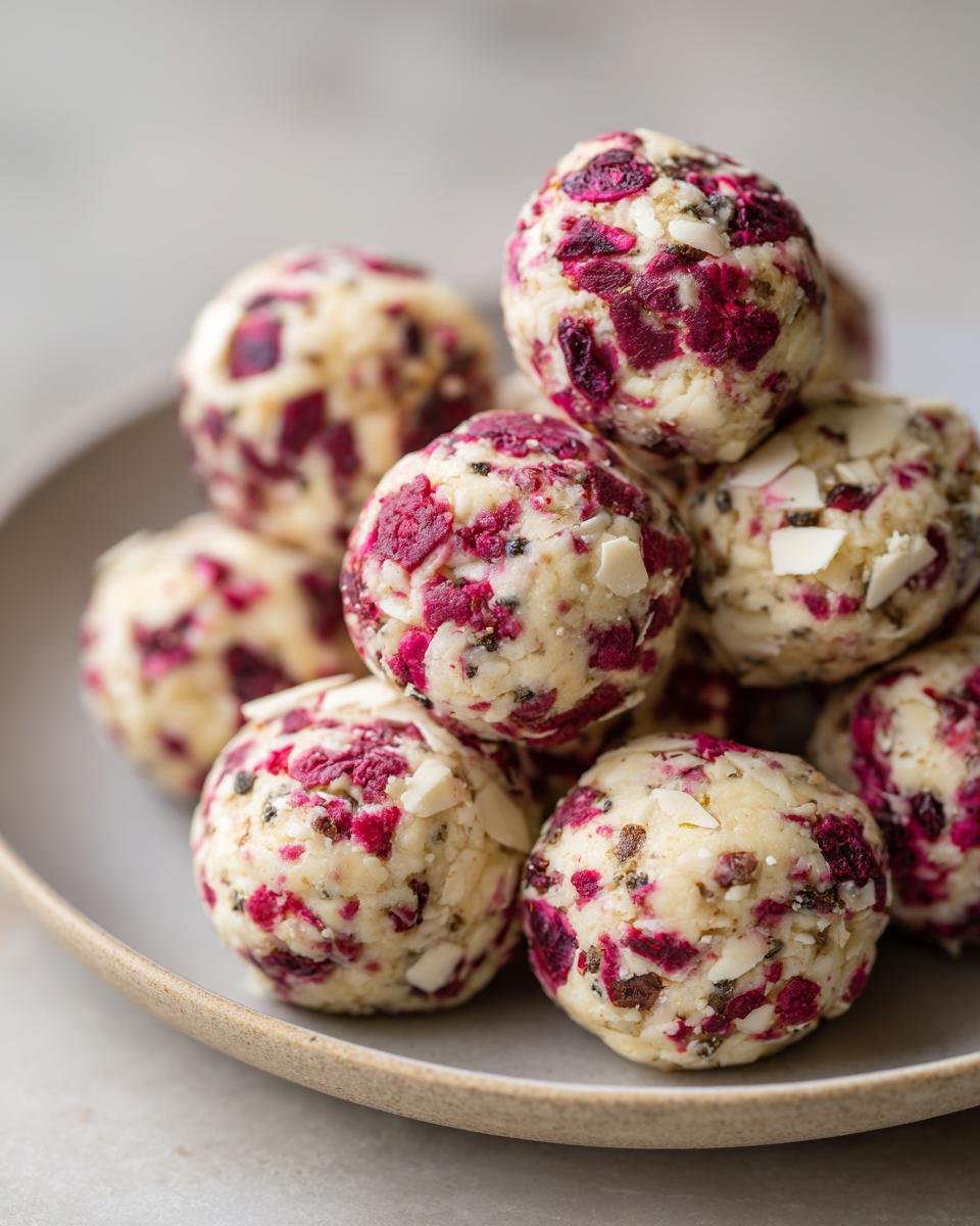 White Chocolate Raspberry Energy Balls - detail 2