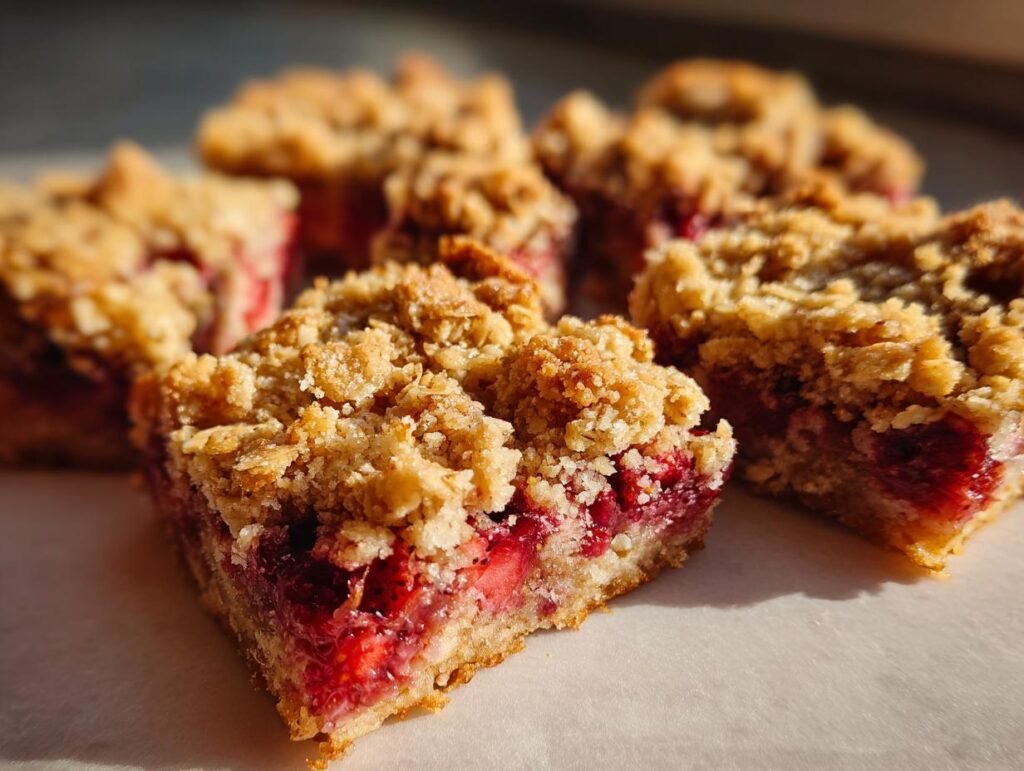 Healthy Strawberry Crumble Bars Quick Morning Recipe