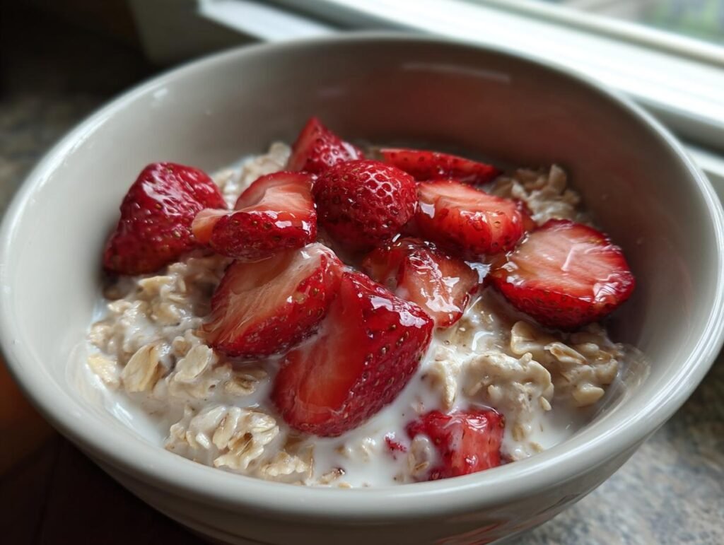 Healthy Strawberry Oat Morning Bowl