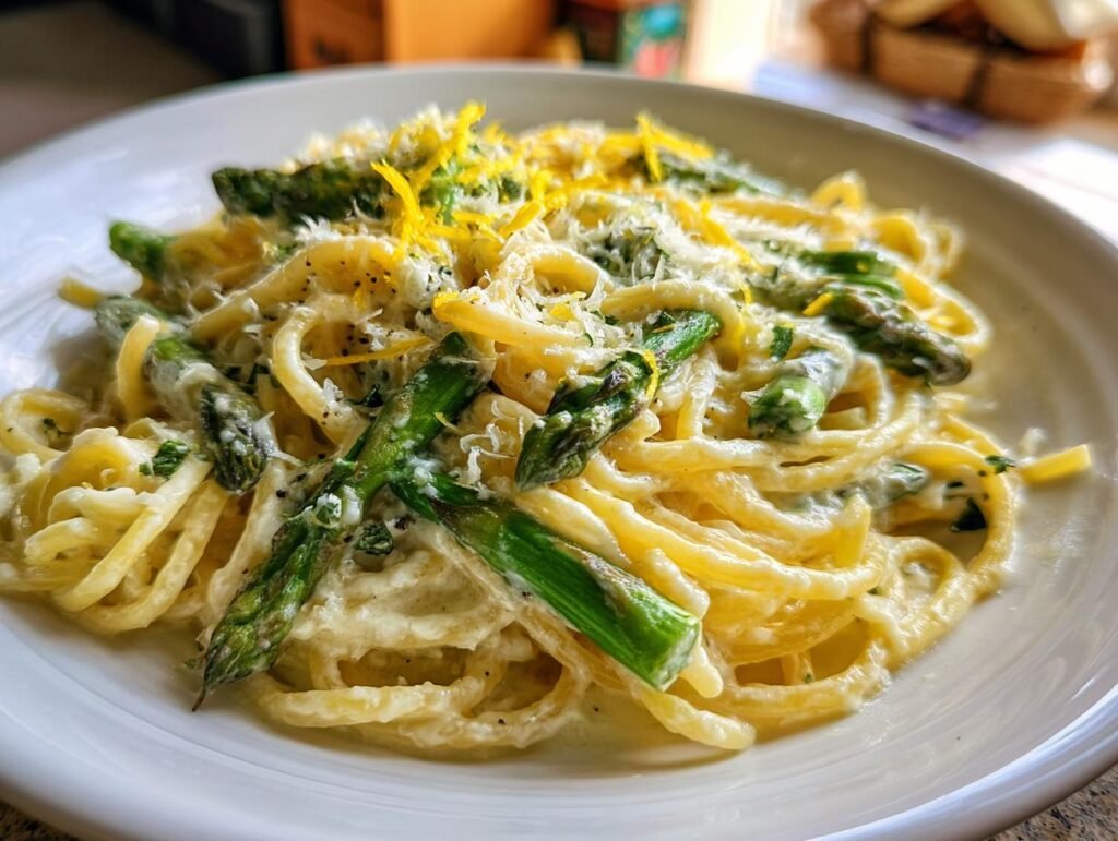 Lemon Asparagus Creamy Pasta Dinner