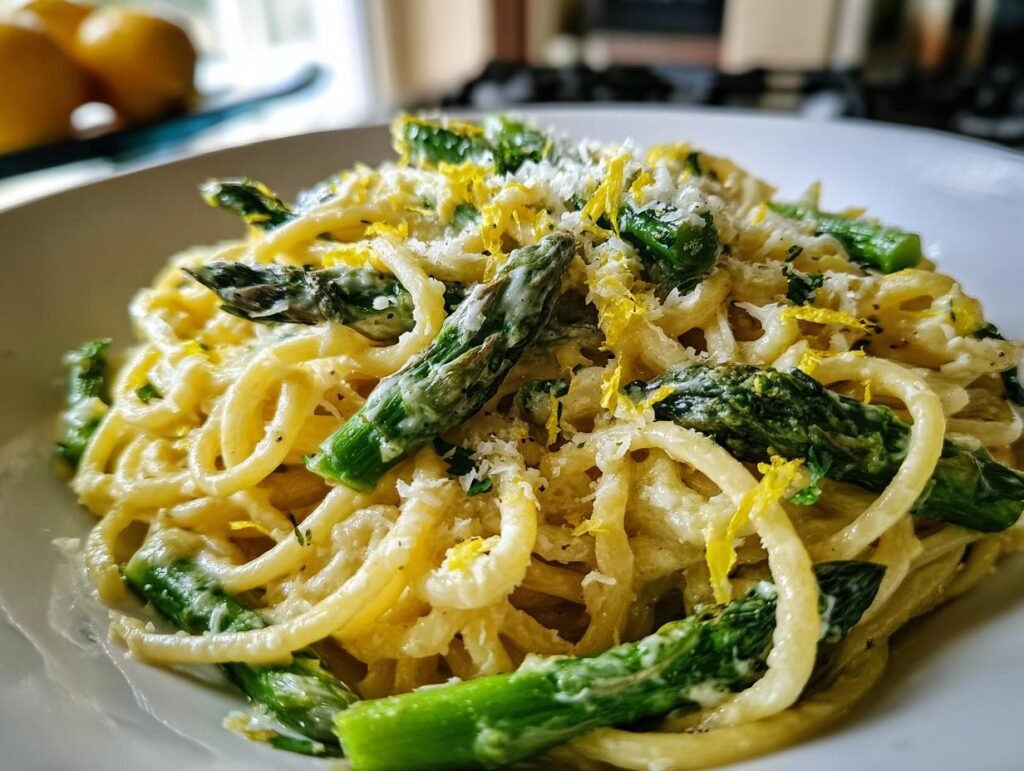 Lemon Asparagus Creamy Pasta Dinner