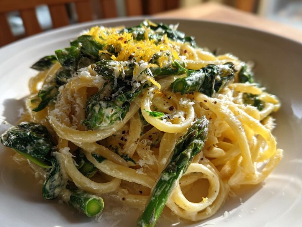 Lemon Asparagus Creamy Pasta Dinner