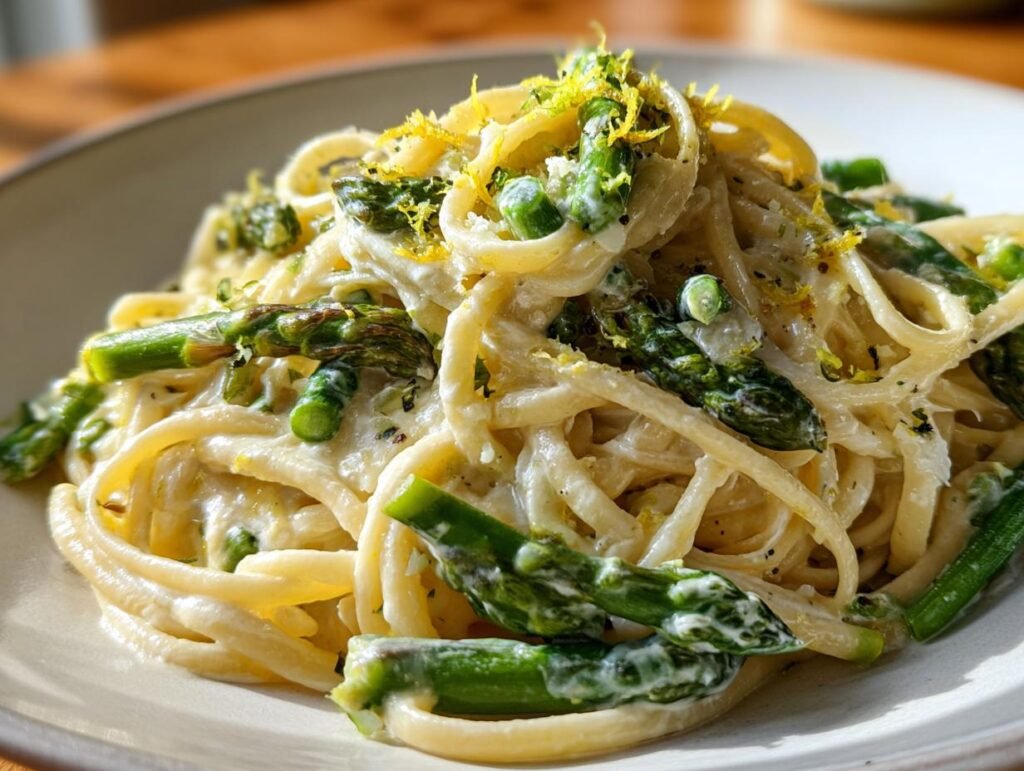 Lemon Asparagus Creamy Pasta Dinner