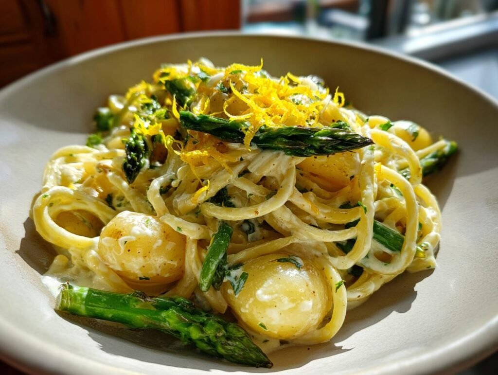 Lemon Baby Potatoes Creamy Pasta Dinner