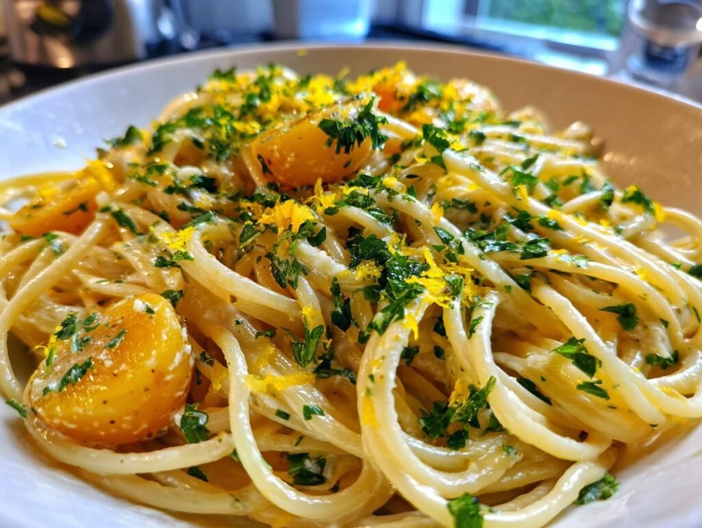 Lemon Baby Potatoes Creamy Pasta Dinner