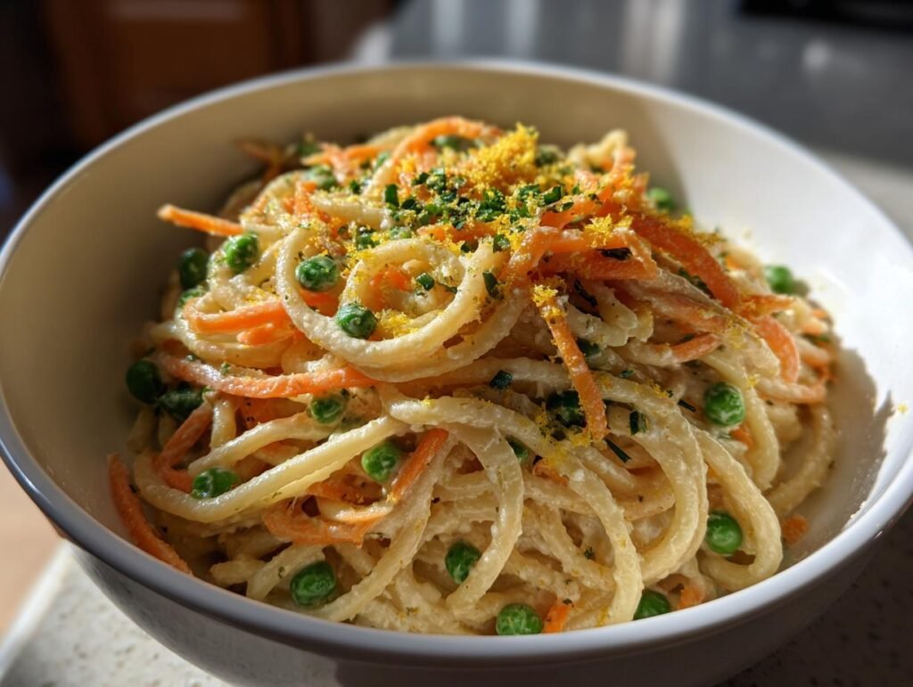 Lemon Carrot Creamy Pasta Dinner