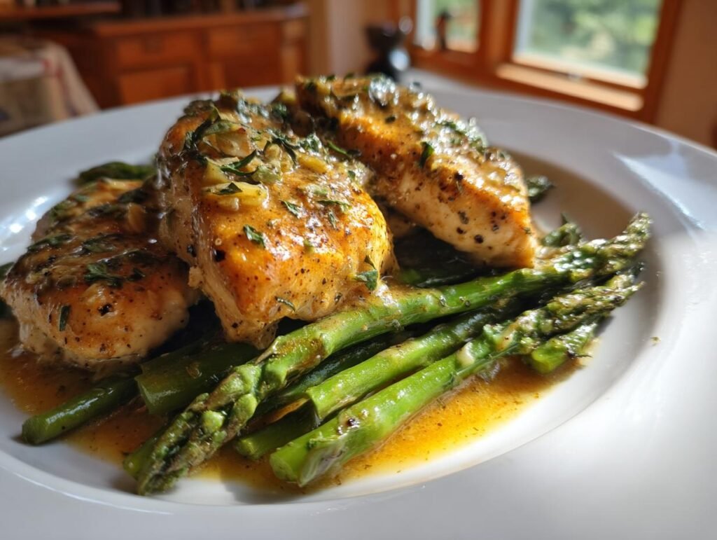 Lemon Garlic Chicken with Asparagus Easy Dinner