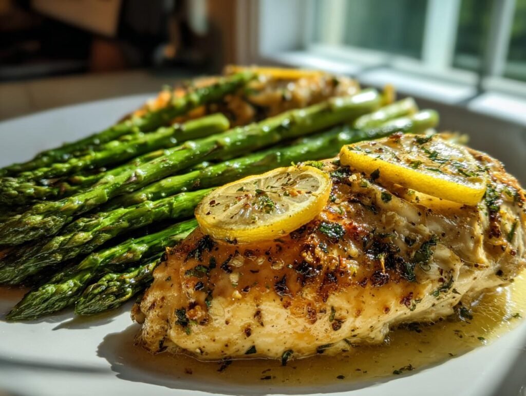 Lemon Garlic Chicken with Asparagus Easy Dinner