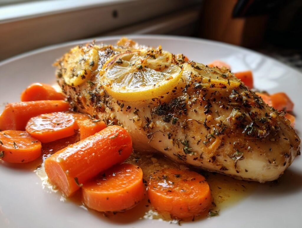 Lemon Garlic Chicken with Carrot Easy Dinner