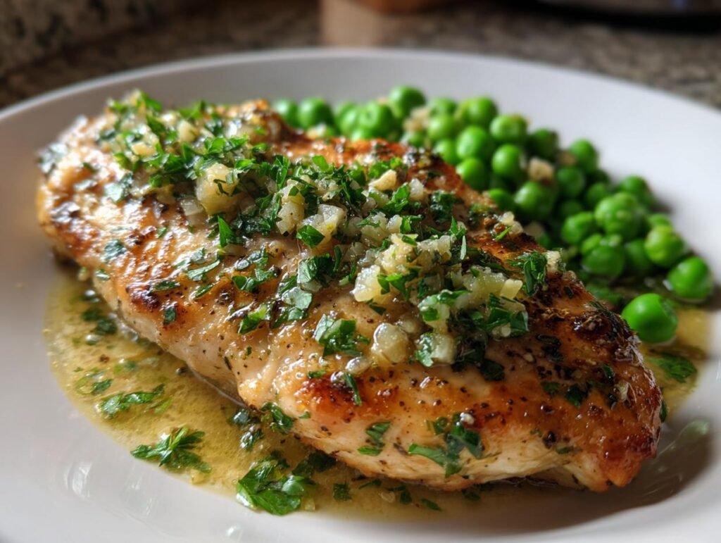 Lemon Garlic Chicken with Peas Easy Dinner