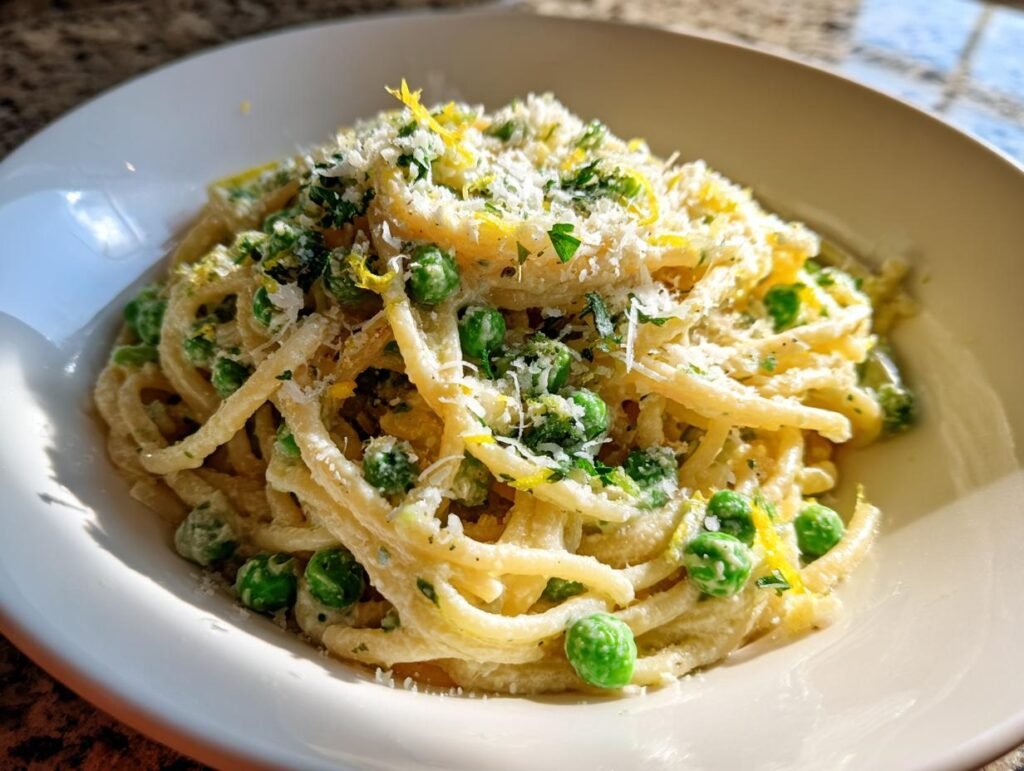 Lemon Peas Creamy Pasta Dinner